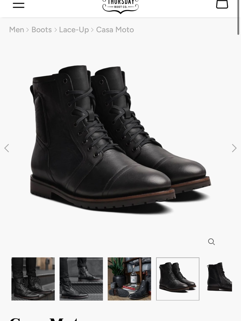 Worn twice men’s size 10 Thursday Casa Moto Boots in black